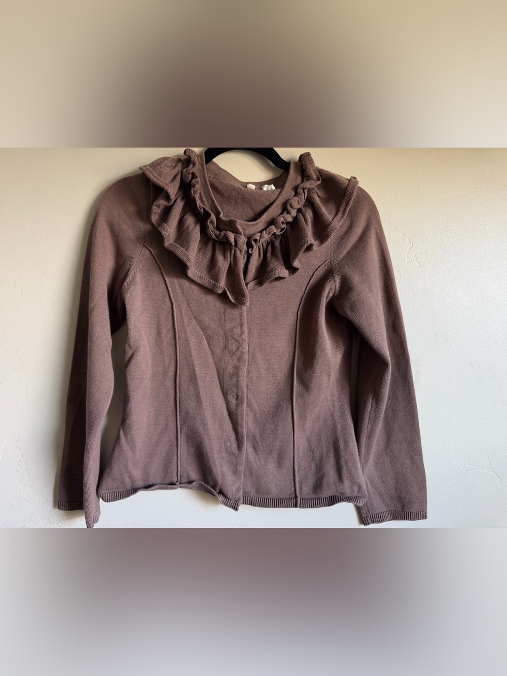 Women’s Moth (Anthro) Ruffle Collar Cardigan Size Medium